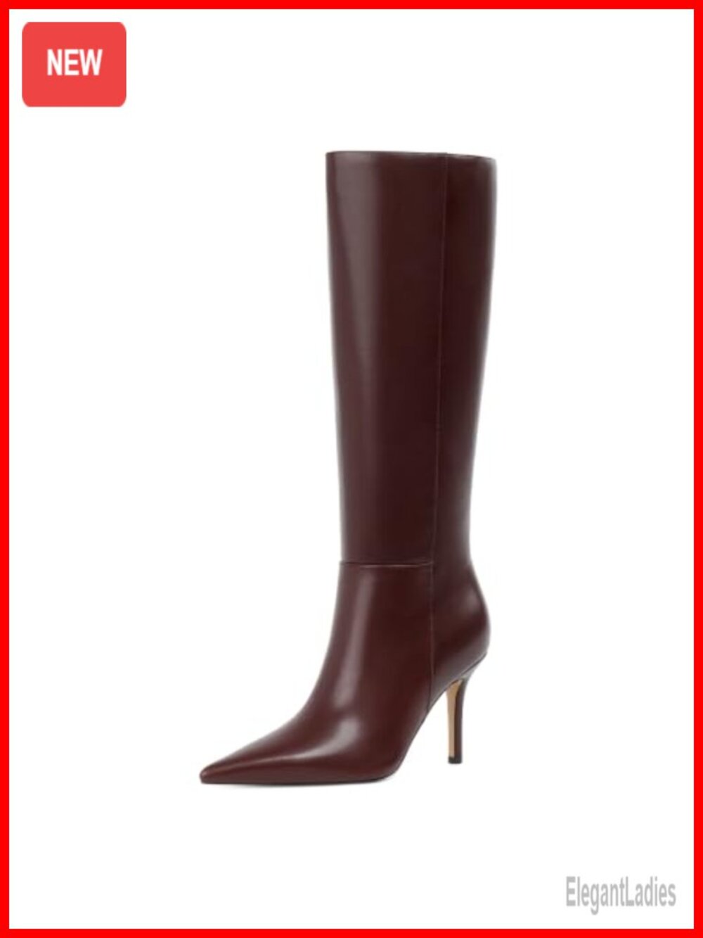 Womens Knee High Boots Stiletto Heel Pointed Toe Faux Leather Tall Long Boots